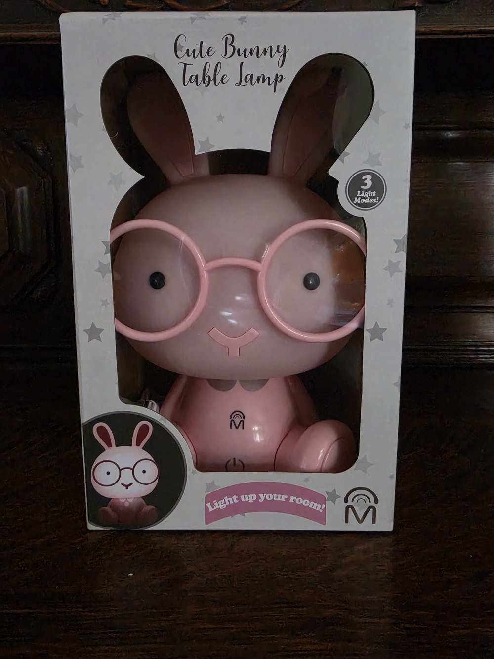 M Cute Bunny Table Lamp Pink & White NWT